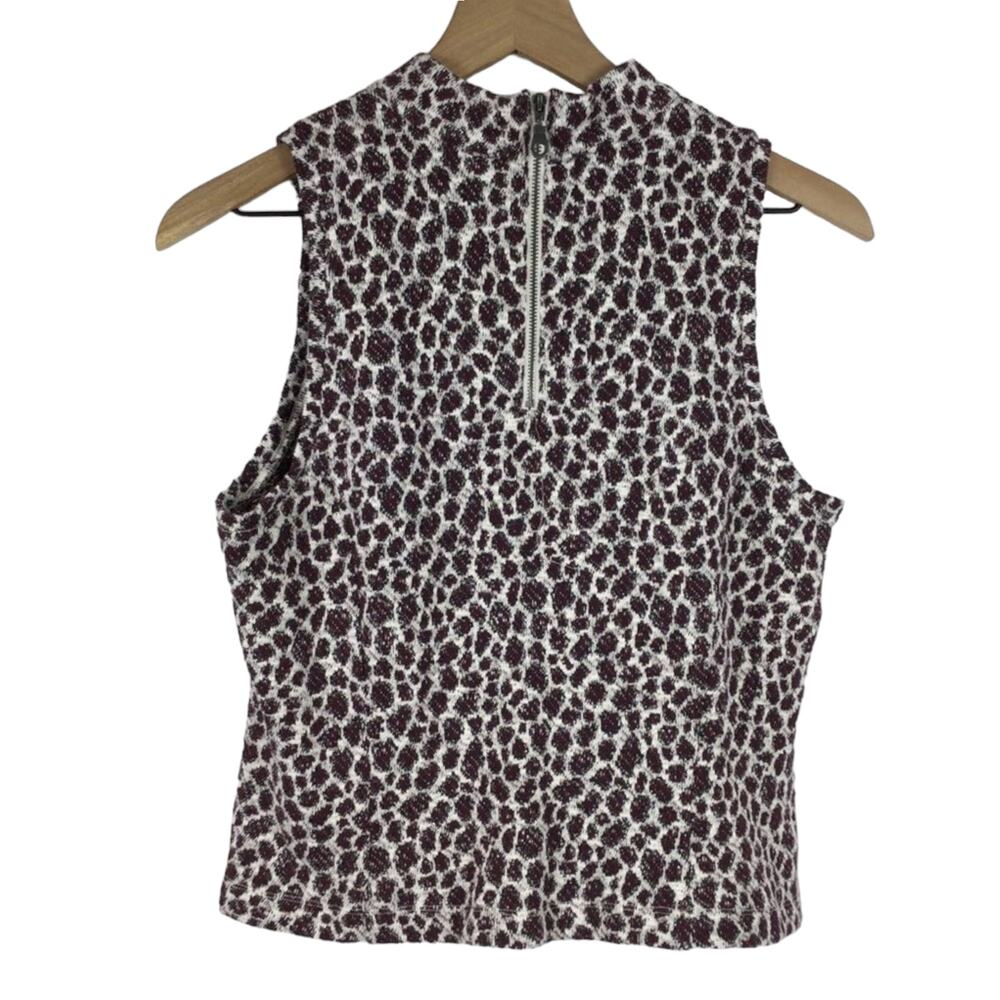 Anthropologie Akemi + Kin Leopard Print Metallic Top, medium petite, NWT